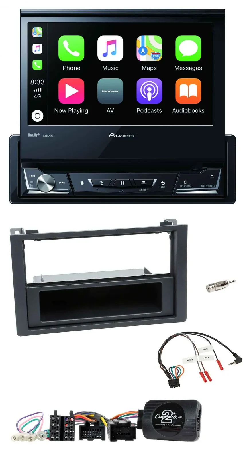 Pioneer DVD Bluetooth DAB USB Lenkrad Autoradio für Saab 9.3 (ab 2008)