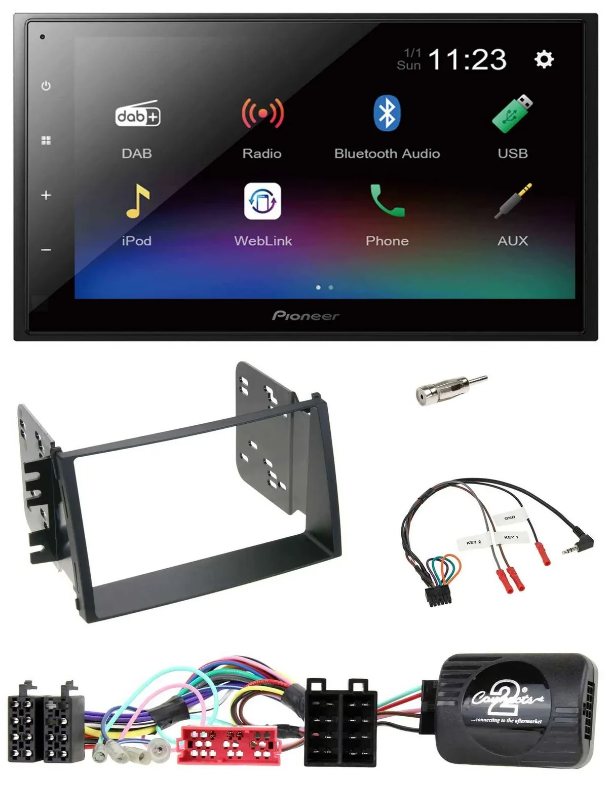 Pioneer USB Bluetooth DAB 2DIN Lenkrad Autoradio für Kia Soul 2009-2011