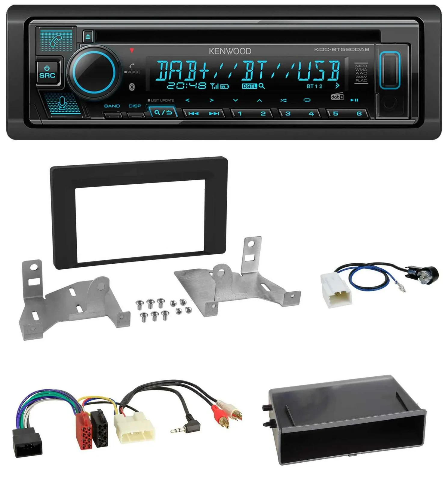 Kenwood Bluetooth DAB CD MP3 USB Autoradio für Toyota Aygo AB7 ab 2022 mattschwa