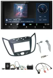 Kenwood Bluetooth 2DIN USB DAB Lenkrad Autoradio für Ford C-Max ab 2011 grau