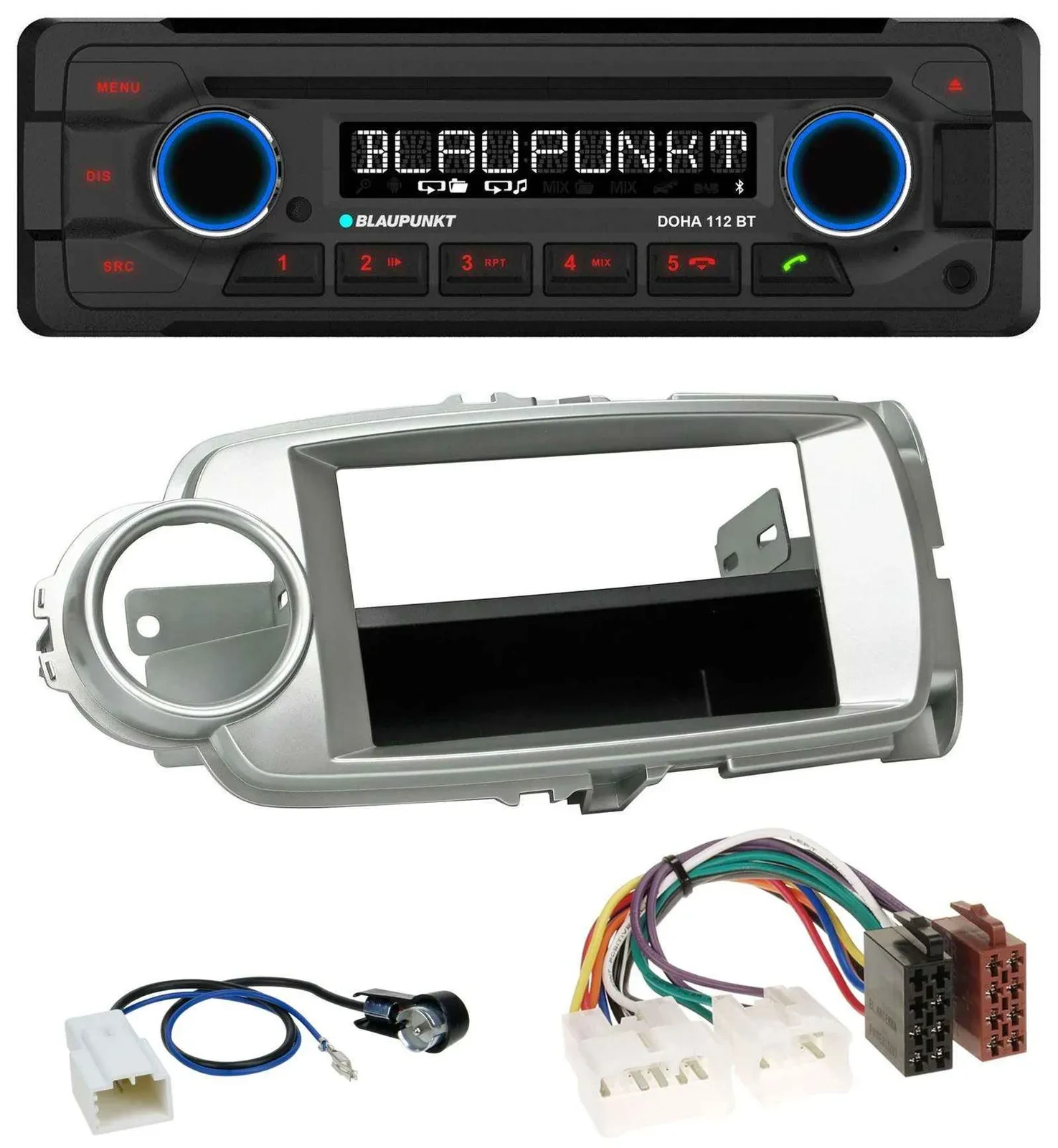 Blaupunkt AUX MP3 CD Bluetooth USB Autoradio für Toyota Yaris (11-14) - silber