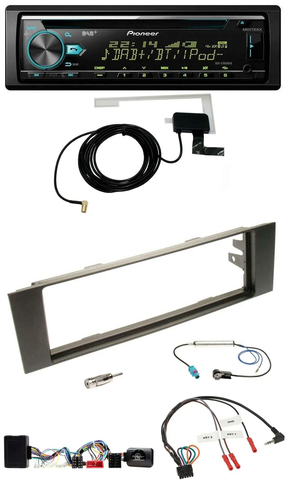 Pioneer MP3 Lenkrad CD USB DAB Autoradio für Audi A3 03-06 vollaktiv