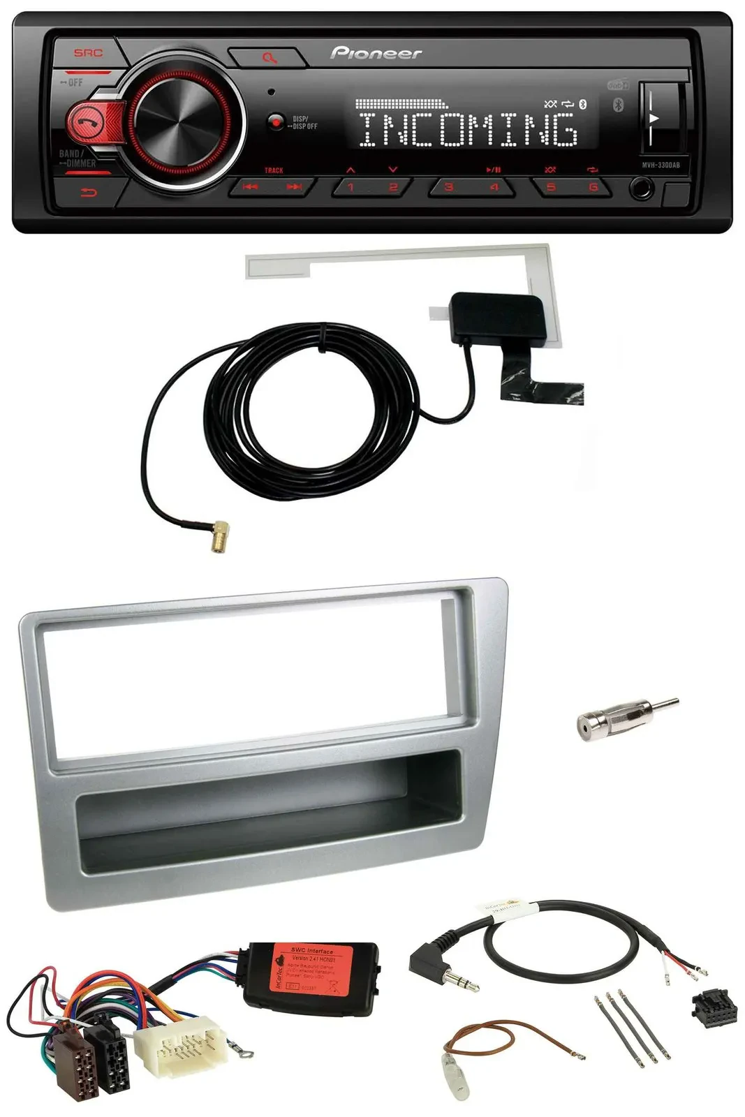 Автомагнитола Pioneer USB DAB Bluetooth для Honda Civic 2004–2006, серебристая, поддержка кнопок на руле