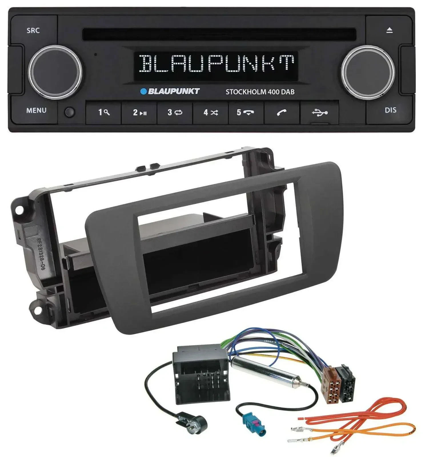 Blaupunkt MP3 Bluetooth DAB CD USB Autoradio für Seat Ibiza (ab 12) - tuam grey