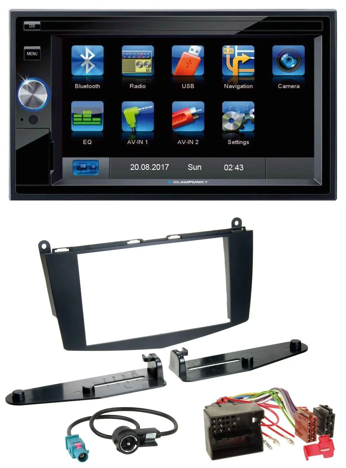 Blaupunkt SD Bluetooth 2DIN MP3 USB AUX Autoradio für Mercedes C-Klasse 07-11 oh