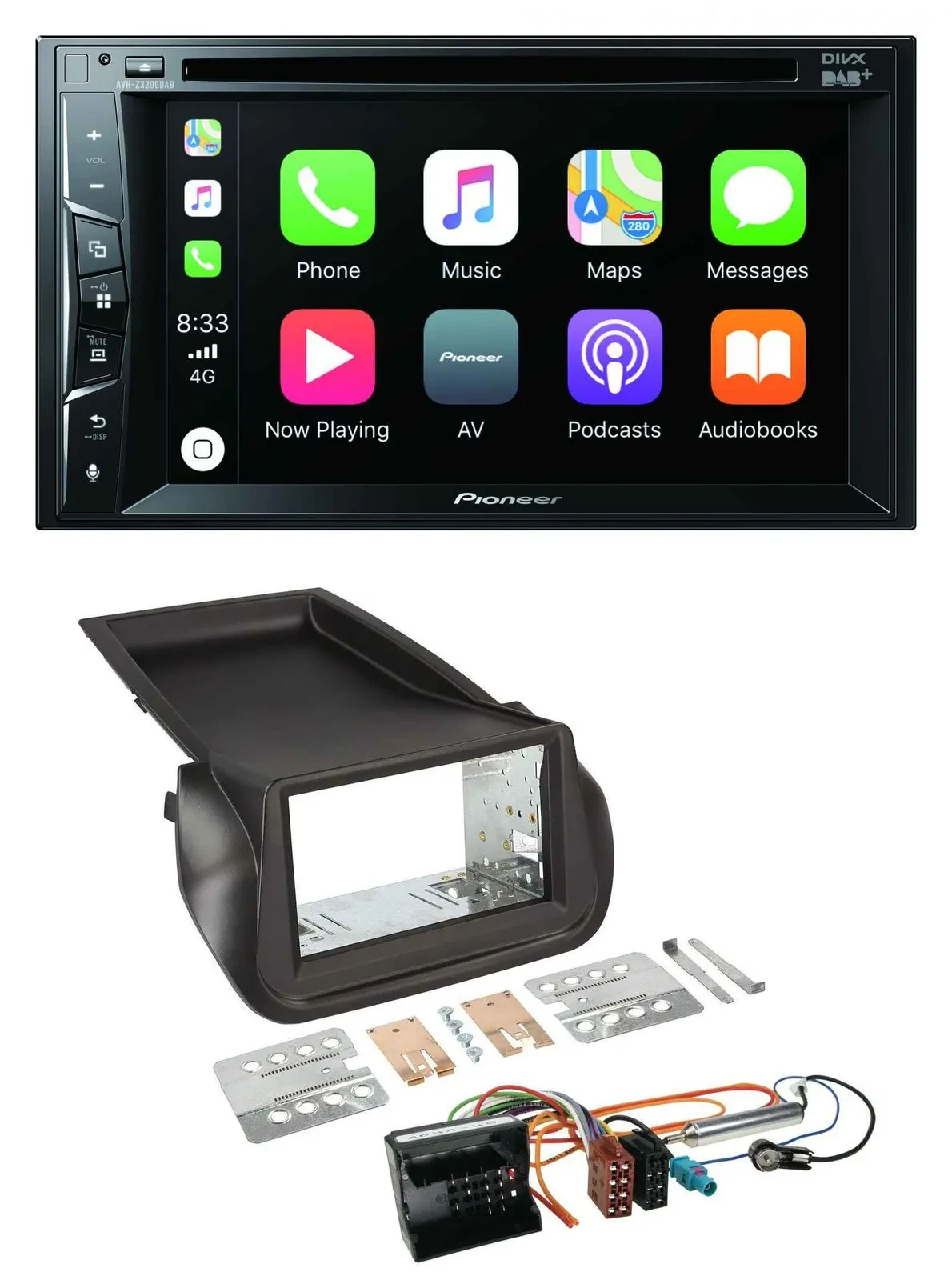Pioneer MP3 USB DVD Bluetooth DAB 2DIN Autoradio für Citroen Nemo Peugeot Bipper