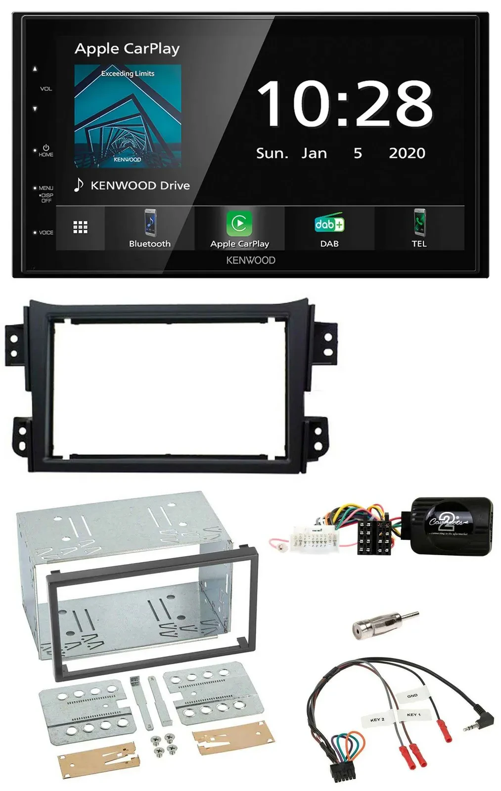 Автомагнитола для Opel Agila B, Suzuki Splash Kenwood 2-DIN, Bluetooth, DAB, USB