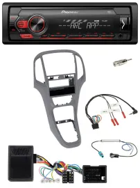 Pioneer DAB 1DIN MP3 Lenkrad USB Autoradio für Opel Astra J ab 2009 Titan grau