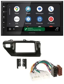 Kenwood DAB Bluetooth USB MP3 2DIN Autoradio für Toyota Hilux (2015-2020)