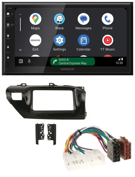 Kenwood DAB Bluetooth USB MP3 2DIN Autoradio für Toyota Hilux (2015-2020)