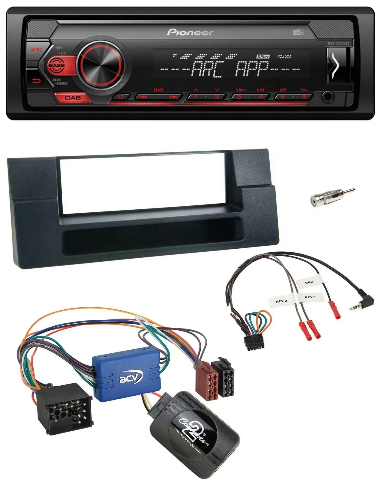 Pioneer DAB 1DIN MP3 Lenkrad USB Autoradio für BMW 5er E39 96-04 Aktivsystem Abl
