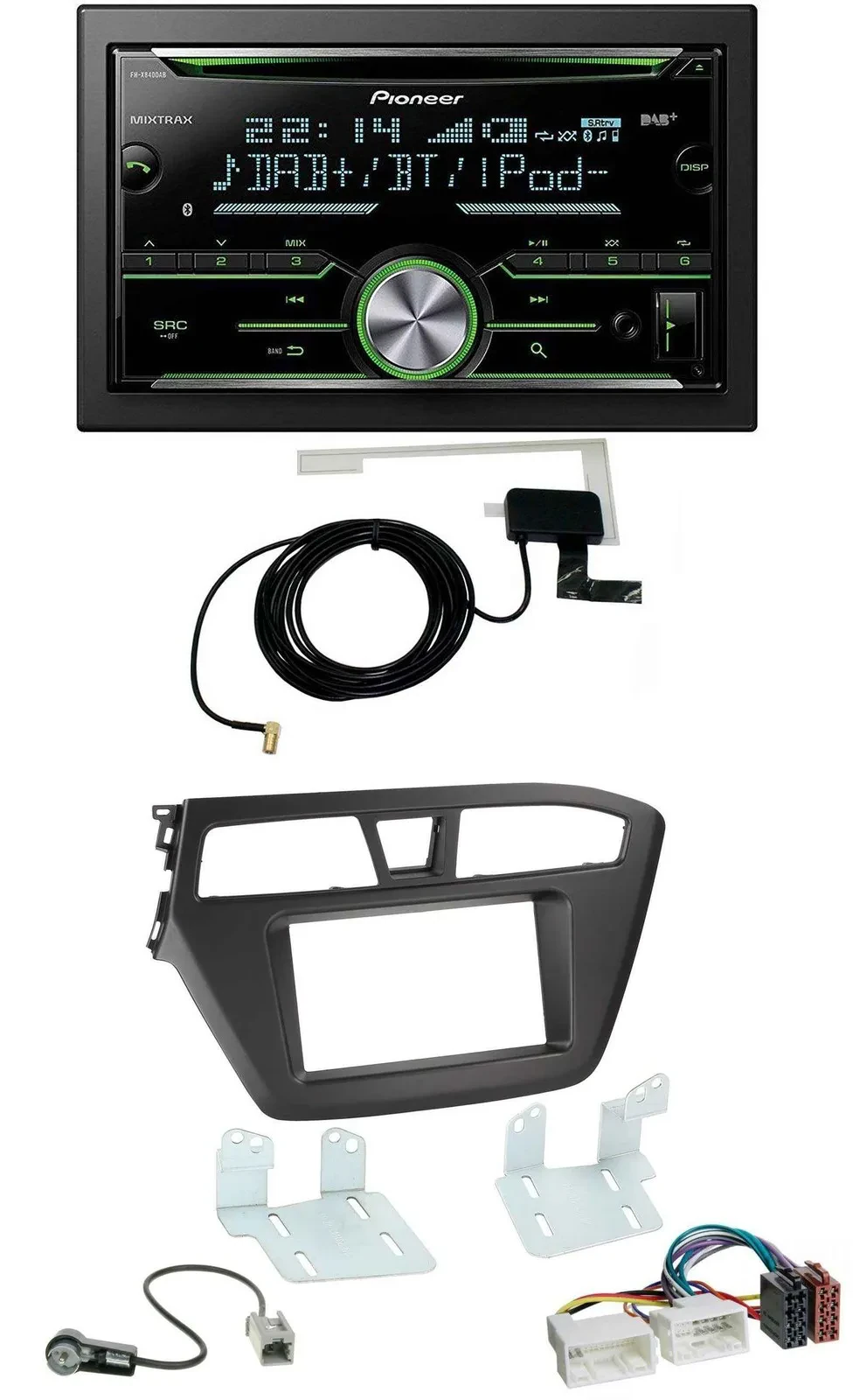 Pioneer CD USB MP3 Bluetooth 2DIN DAB Autoradio für Hyundai i20 (2014-2020)