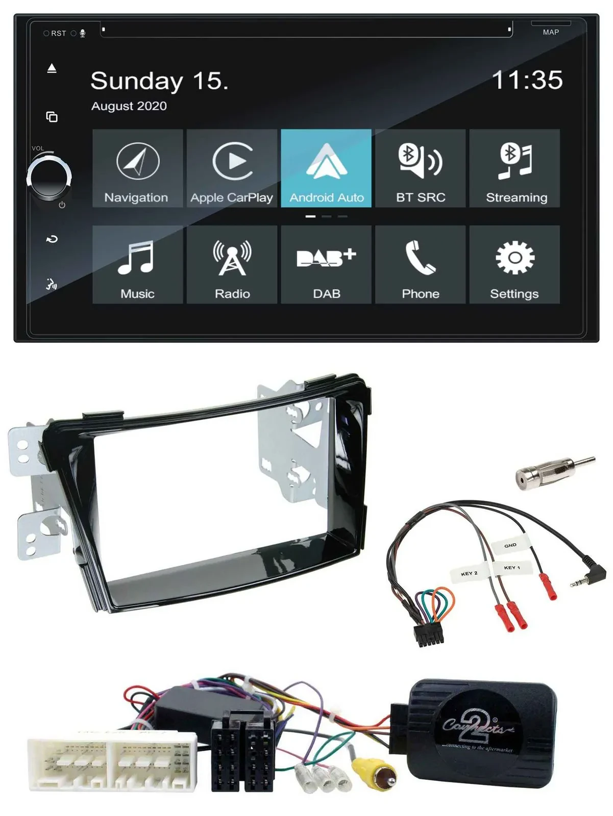 Автомагнитола Blaupunkt для Hyundai i40 (с 2016) 2DIN Bluetooth USB DAB навигация TMC с поддержкой кнопок на руле