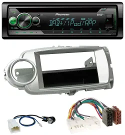 Автомагнитола Pioneer USB/MP3/DAB/AUX/CD для Toyota Yaris (2011–2014), серебристая
