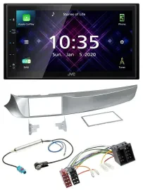JVC DAB 2DIN MP3 Bluetooth USB Autoradio für Alfa Giulietta 05/2010-10/2013 silb