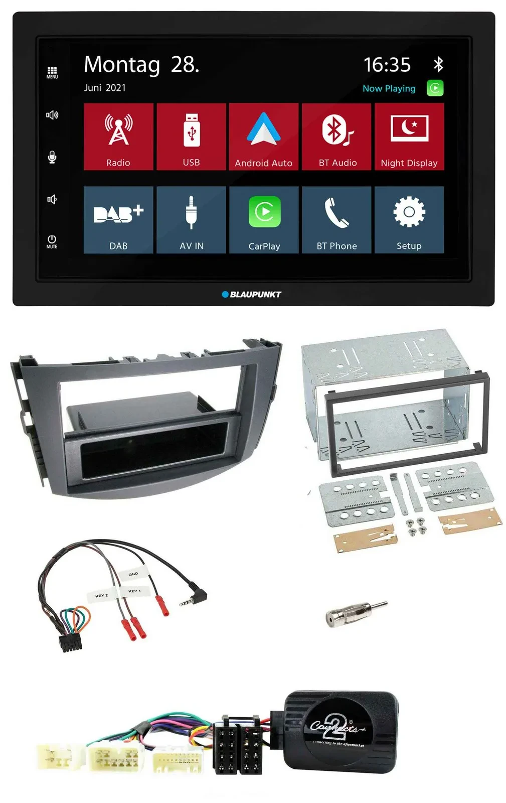 Blaupunkt Lenkrad Bluetooth DAB 2DIN USB Autoradio für Toyota RAV 4 2006-2011