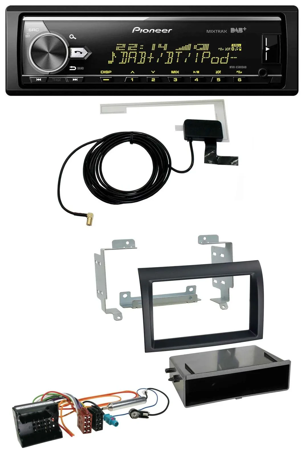 Автомагнитола Pioneer Bluetooth, DAB, USB, MP3, для Citroen Jumper (2006–2011), Quadlock, черный