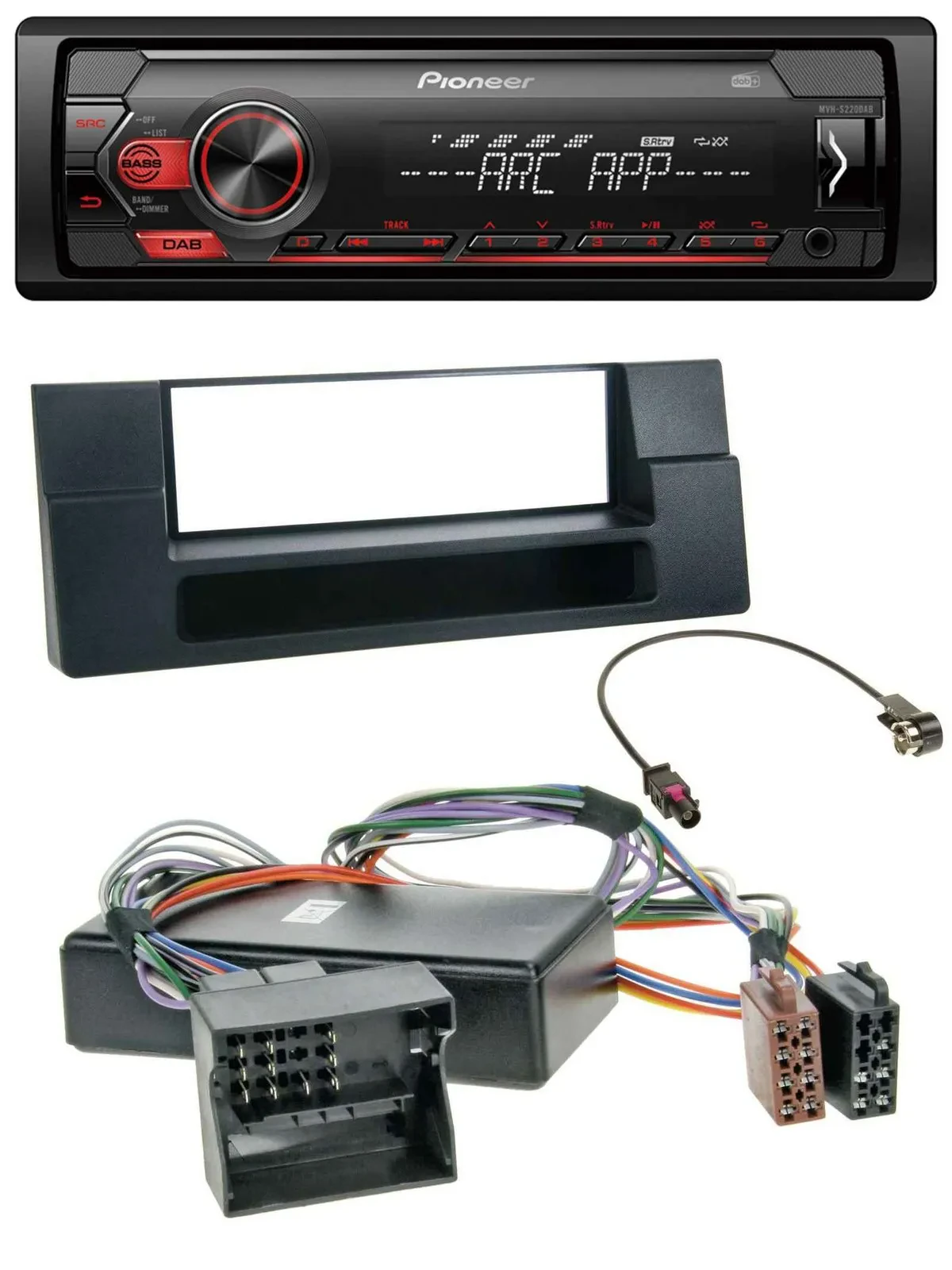 Автомагнитола для BMW Pioneer DAB 1 DIN MP3 USB AUX, совместима с X5 E53 и 5 Series E39, Quadlock, с карманом