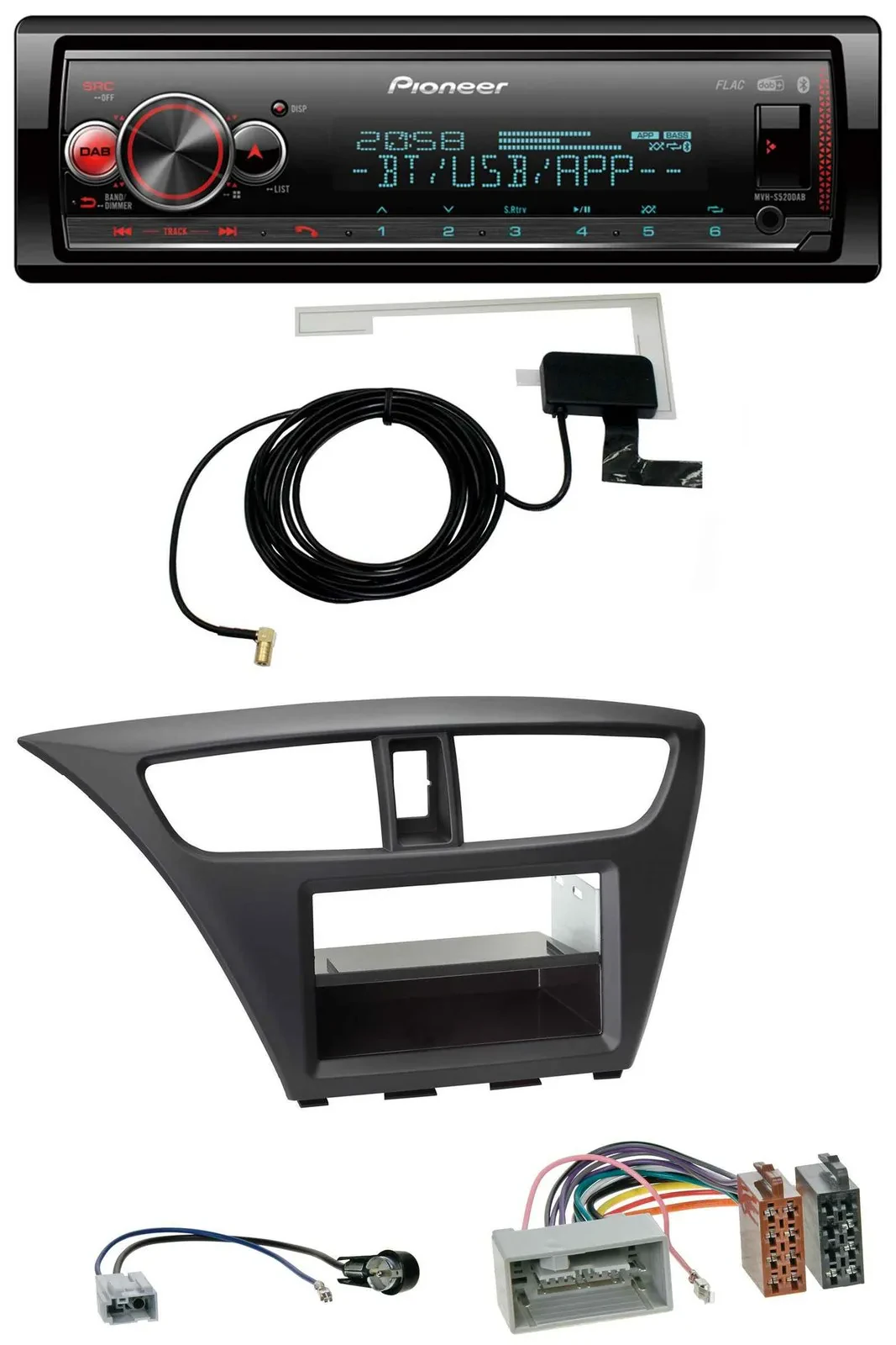 Автомагнитола для Honda Civic Pioneer Bluetooth, DAB, USB, MP3
