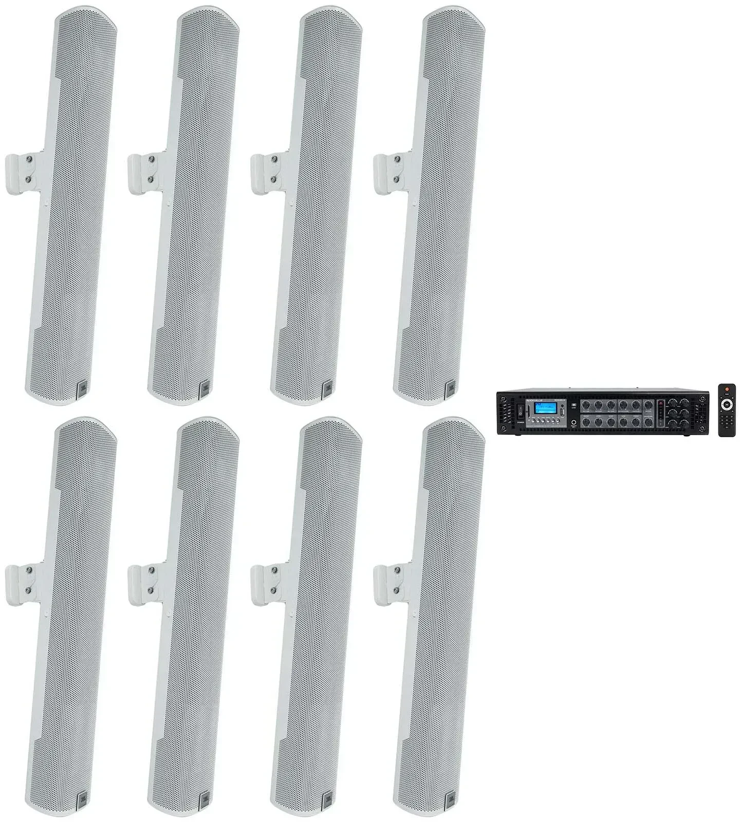 Настенная акустика Rockville RCS180-6+(8) JBL-COL600-WH White с усилителем (8 штук)