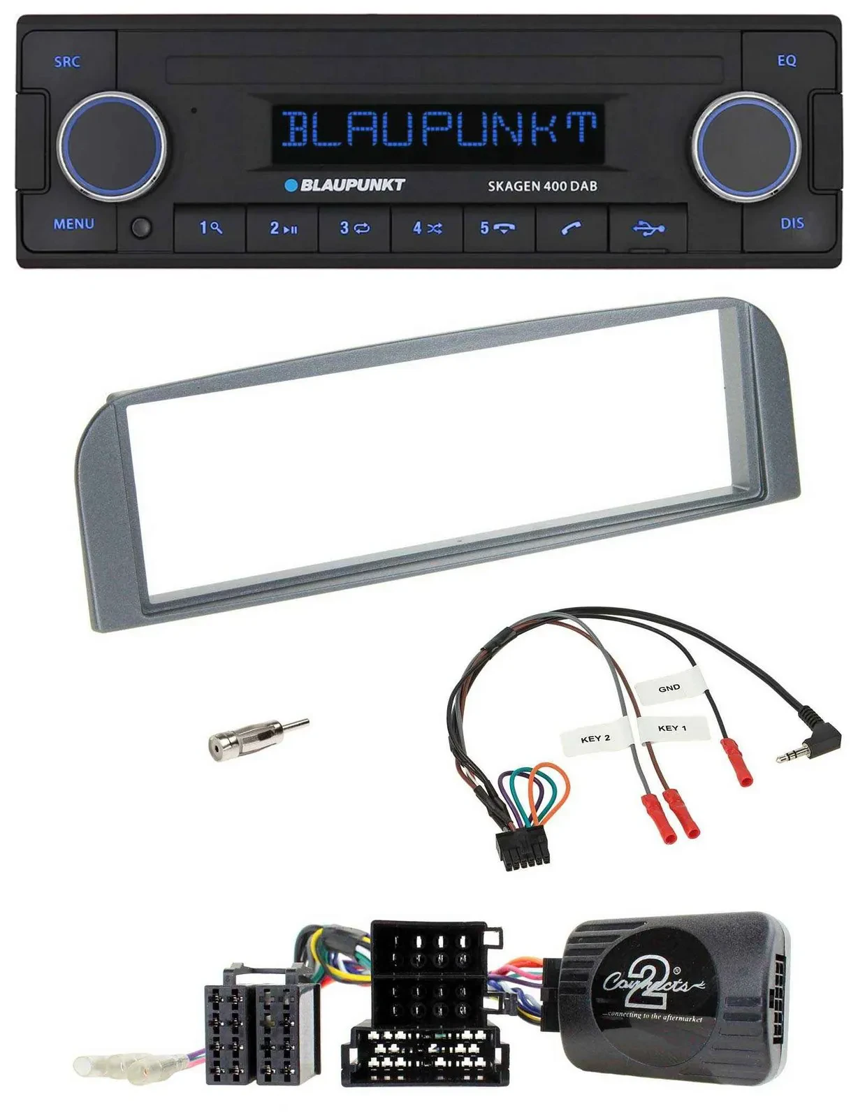 Blaupunkt DAB USB Bluetooth Lenkrad Autoradio für Alfa 147 GT 2007-2010 anthrazi