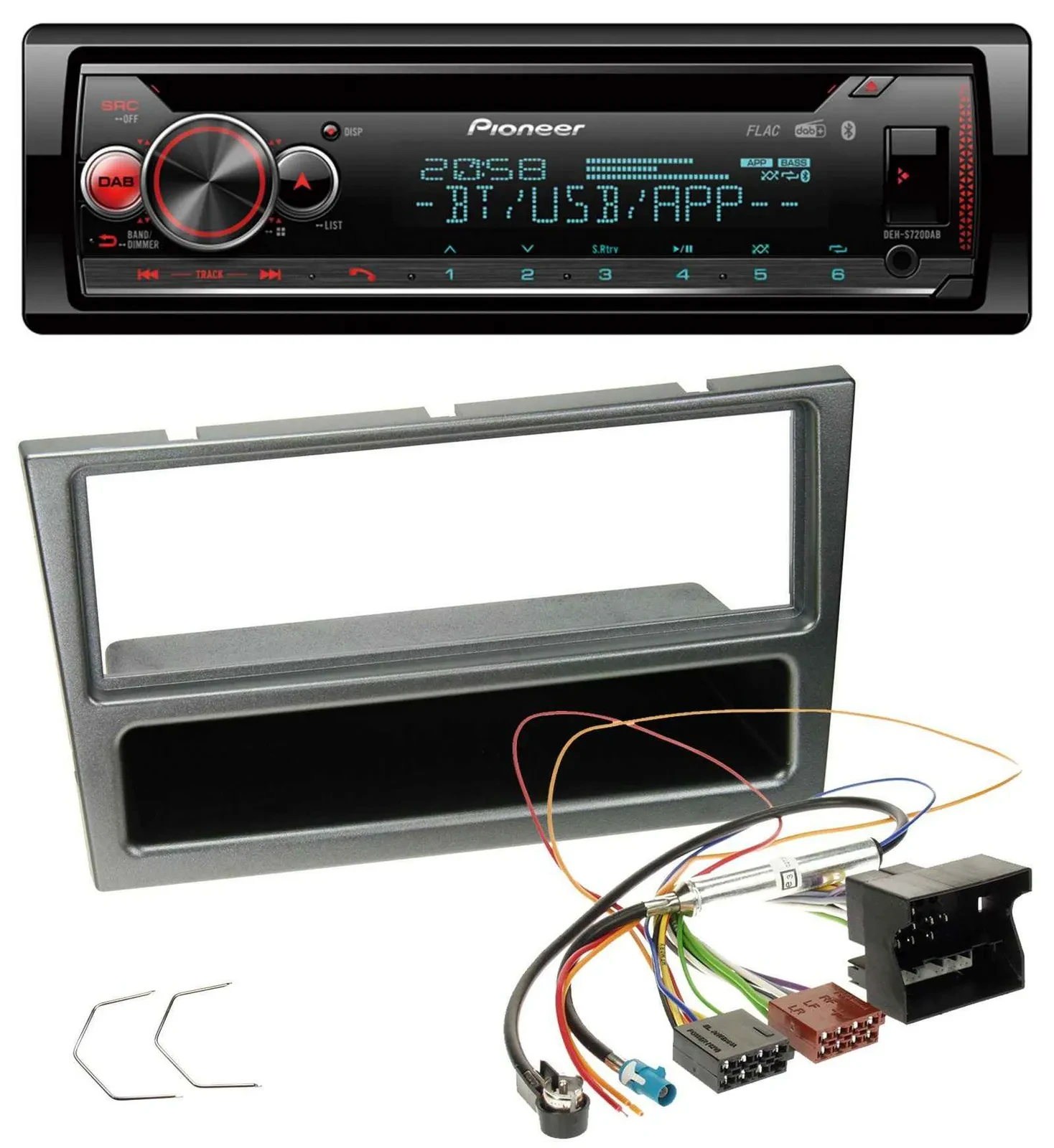 Pioneer MP3 DAB CD Bluetooth USB Autoradio für Opel Corsa C Quadlock 2004-2006 a