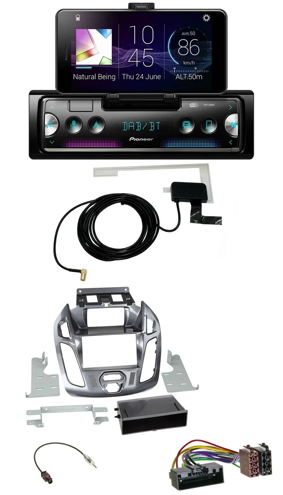 Pioneer DAB Bluetooth MP3 USB Autoradio für Ford Transit Connect 2012-2018 Displ