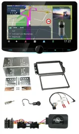 Kenwood Bluetooth DAB TMC 2DIN Lenkrad USB Navigation für Chevrolet Aveo Captiva