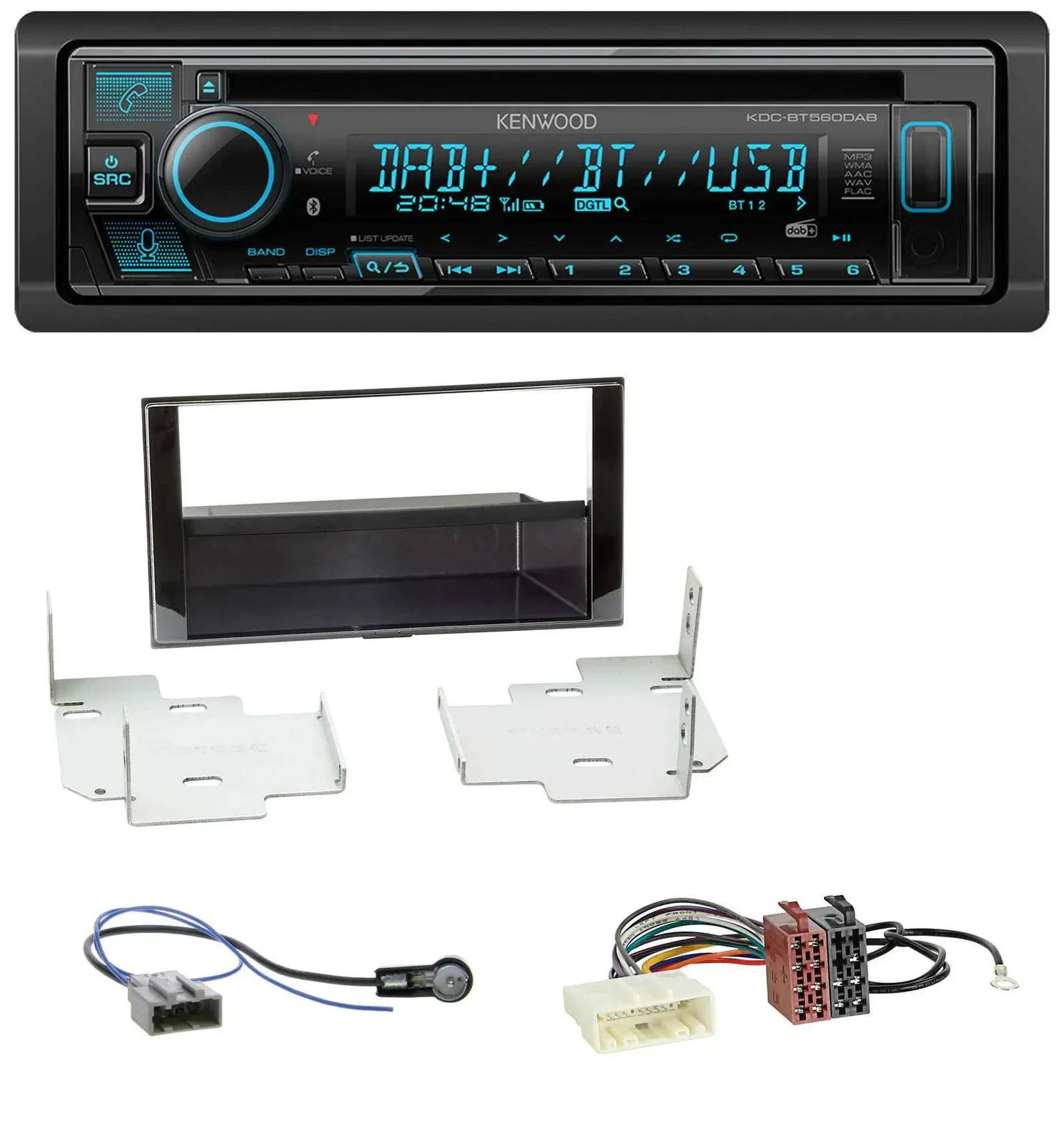 Kenwood Bluetooth DAB CD MP3 USB Autoradio für Nissan Micra (2013-2017) piano
