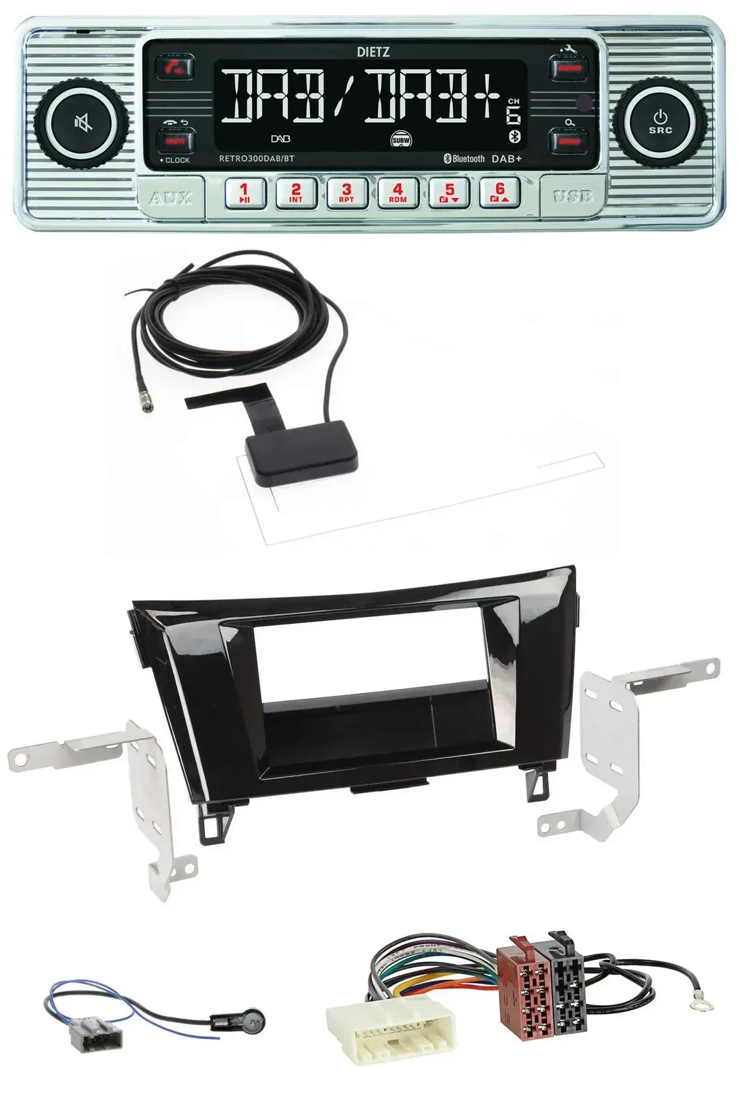 Dietz Bluetooth USB MP3 DAB Autoradio für Nissan Qashqai X-Trail ab 2014