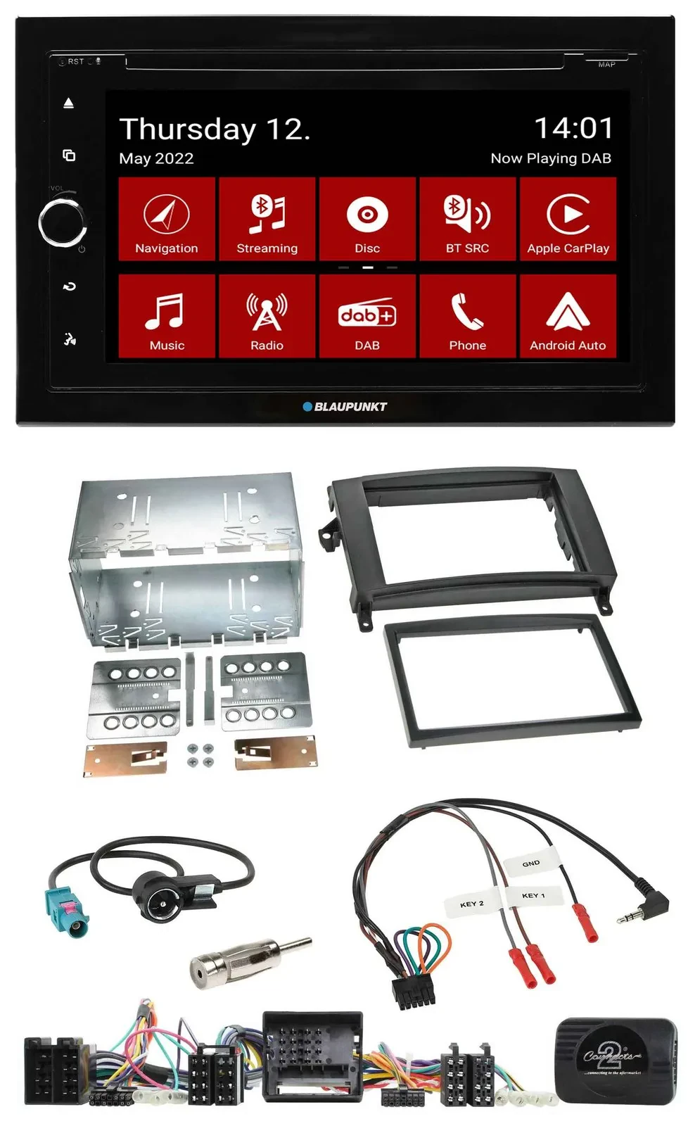 Blaupunkt Lenkrad DVD Bluetooth DAB 2DIN USB Autoradio für Mercedes A- B-Klasse