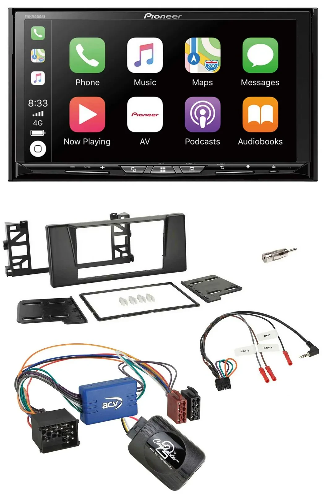 Pioneer 2DIN Lenkrad USB DAB DVD Bluetooth Autoradio für BMW 5er E39 96-04 Aktiv