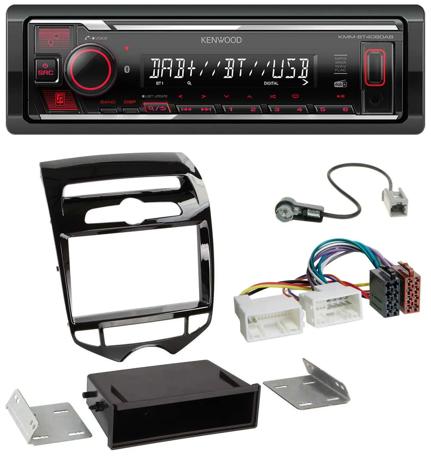 Kenwood MP3 Bluetooth USB DAB Autoradio für Hyundai ix20 ab 10 autom. Klima