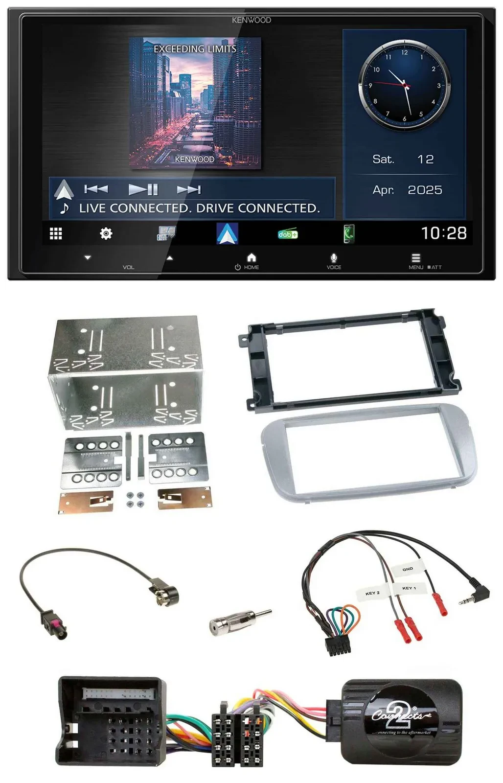 Kenwood Bluetooth 2DIN USB DAB Lenkrad Autoradio für Ford Mondeo S-Max 07-14 Pro