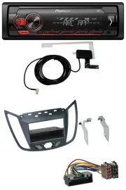 Автомагнитола для Ford C-Max/Kuga Pioneer 1DIN USB DAB MP3 AUX, темно-серый