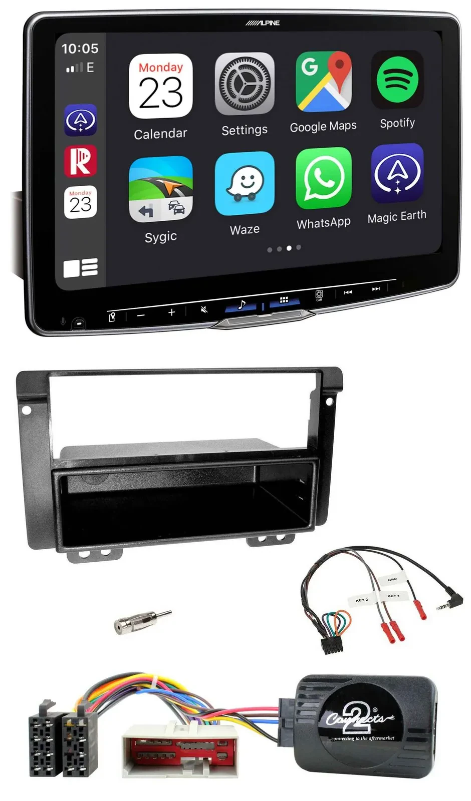 Alpine Lenkrad USB Bluetooth DAB Autoradio für Landrover Freelander 2004-2006