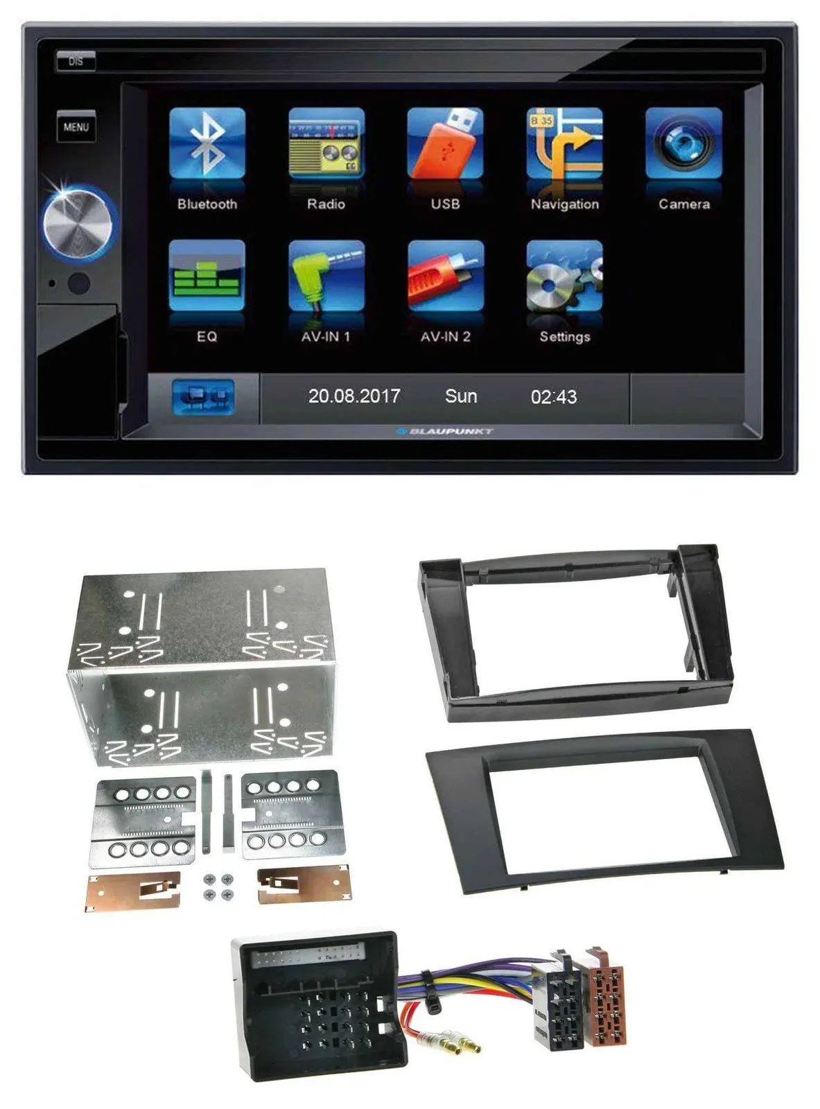 Автомагнитола для Mercedes E-Class S211 Blaupunkt 2DIN, Bluetooth, MP3, USB, AUX, SD