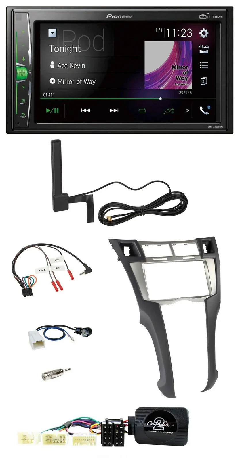Pioneer MP3 DAB Lenkrad 2DIN Bluetooth Autoradio für Toyota Yaris 2006-2011