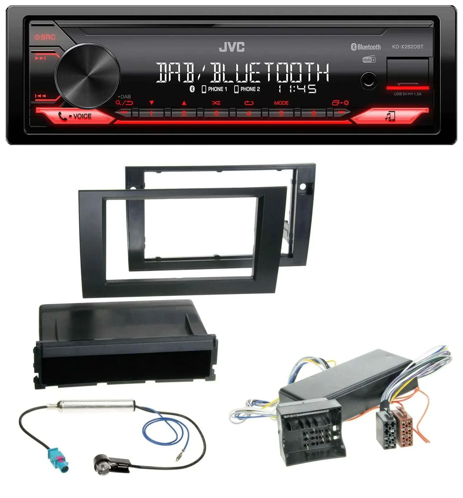 JVC Bluetooth USB DAB MP3 Autoradio für Audi A4 04-08 B7 Symphony Bose Aktivsyst