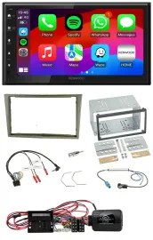Kenwood Lenkrad USB DAB 2DIN Bluetooth Autoradio für Opel Corsa D satin-stone 09