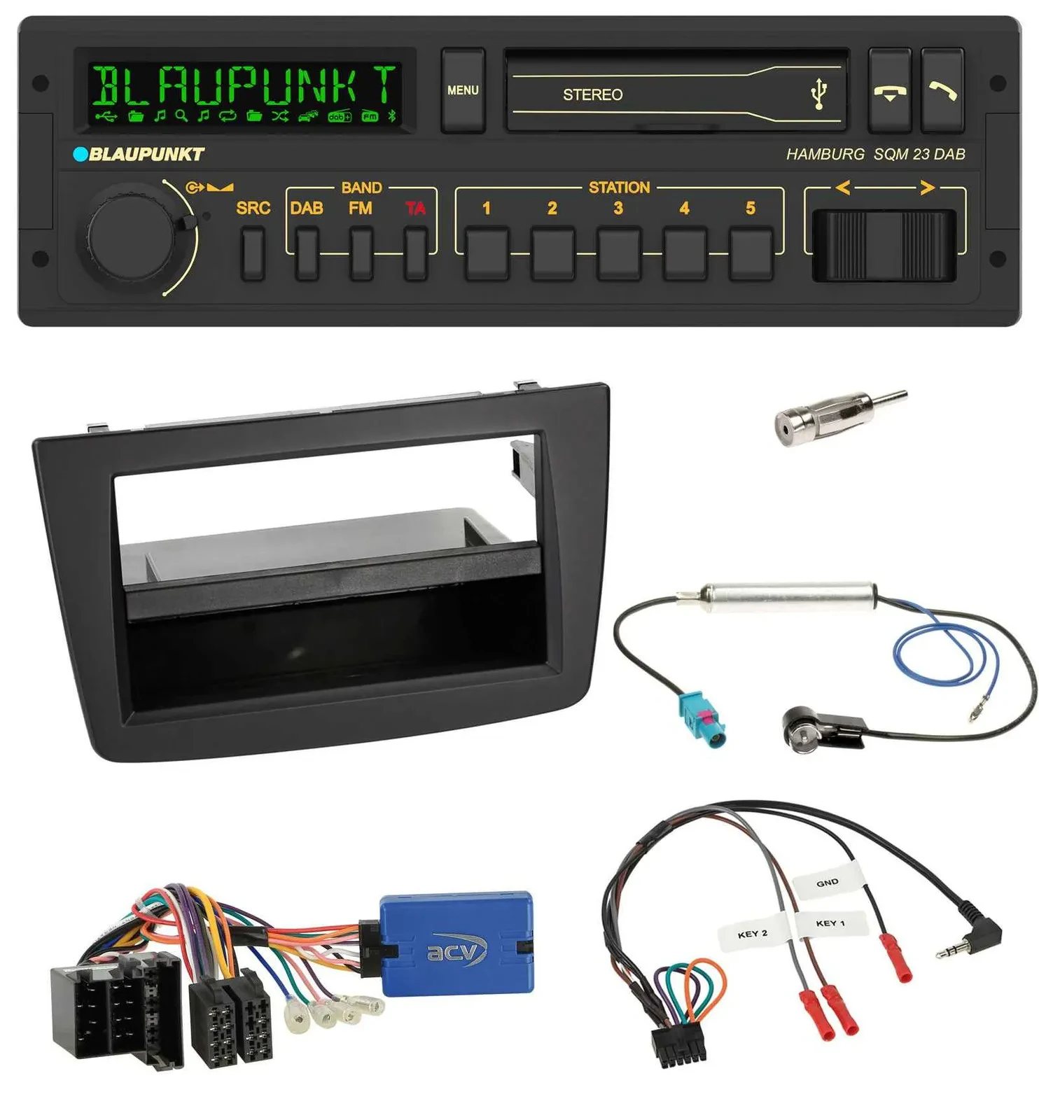 Blaupunkt USB DAB Bluetooth Lenkrad Autoradio für Alfa Romeo Mito 13-18 955 ISO