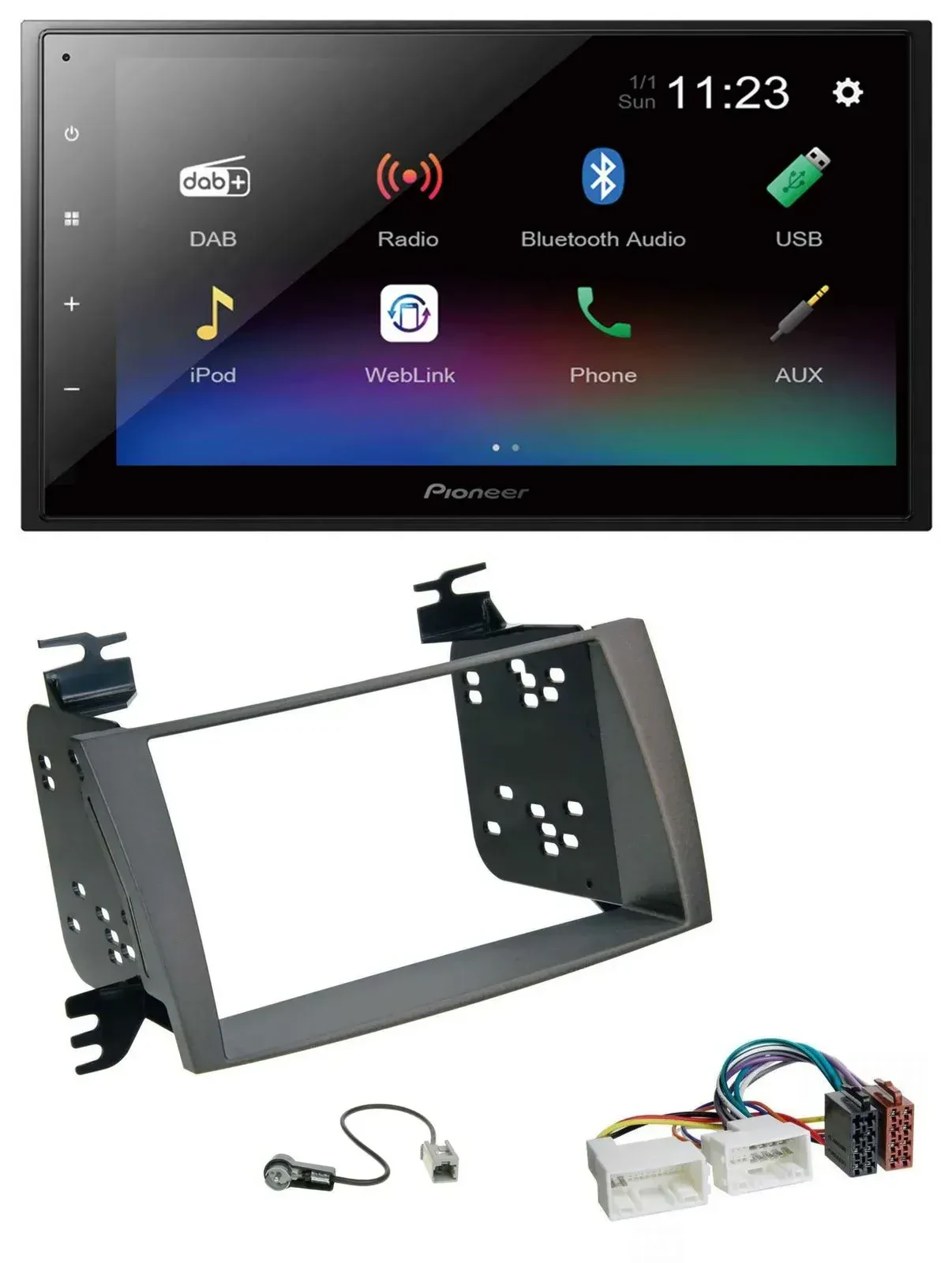 Автомагнитола Pioneer 2DIN, USB, Bluetooth, DAB, MP3 для Hyundai Sonata (с 2009)