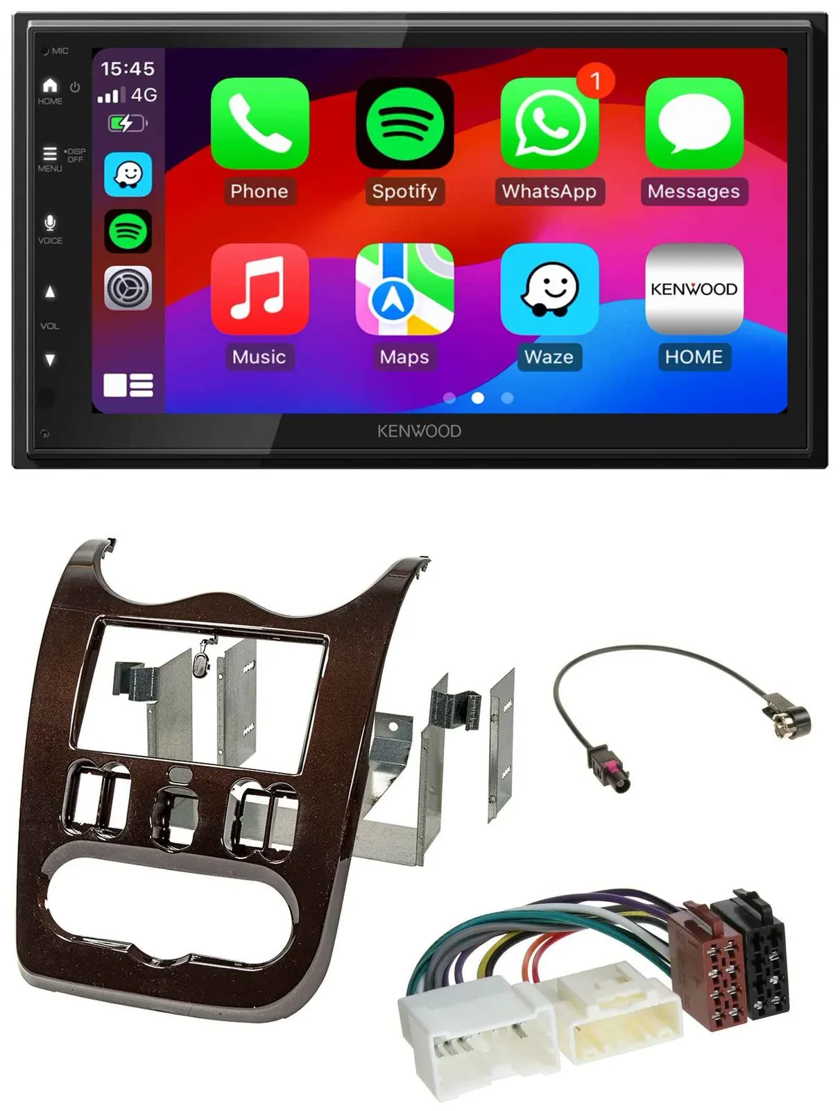 Автомагнитола Kenwood 2DIN, MP3, USB, DAB, Bluetooth для Dacia Logan/Duster/Sandero