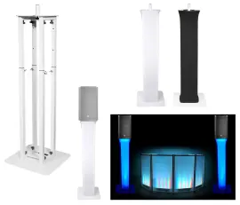 (1) Rockville White Adjustable Totem Speaker Stand For Electro-Voice ELX200-12