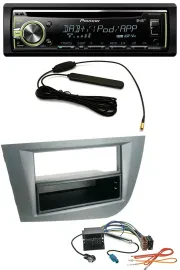 Автомагнитола Pioneer для Seat Leon (с 2005) MP3/CD/USB/DAB/AUX тёмно-серый металлик