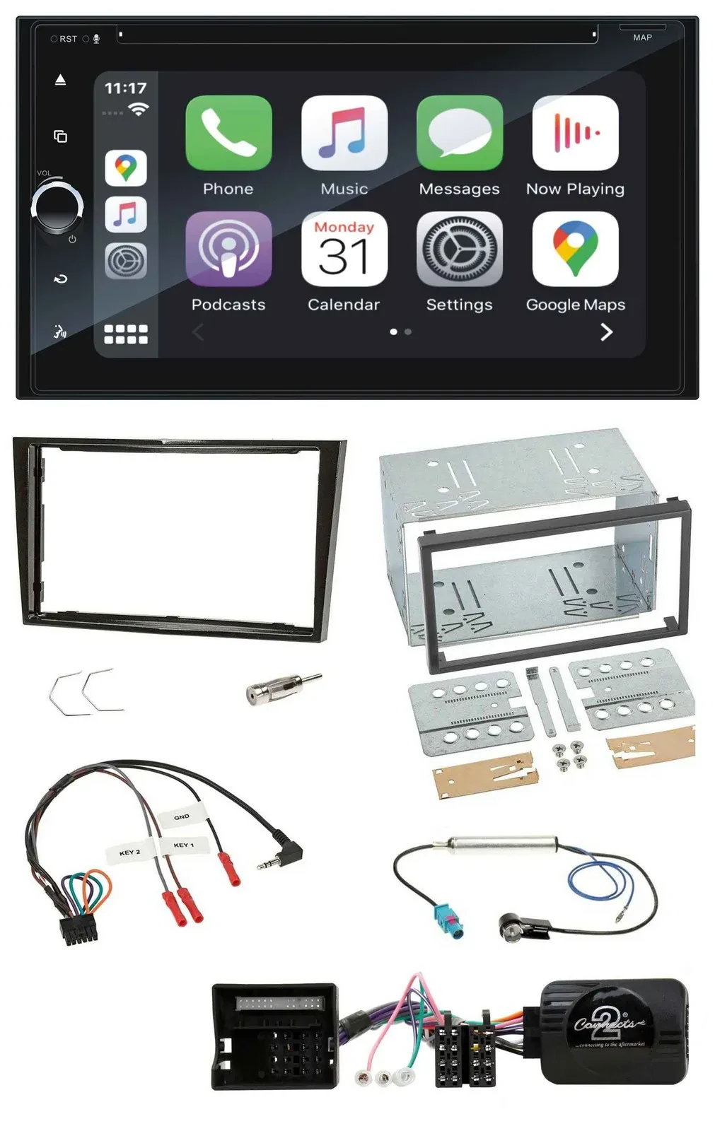Blaupunkt DAB USB Bluetooth Lenkrad 2DIN TMC Navigation für Opel Zafira Corsa D