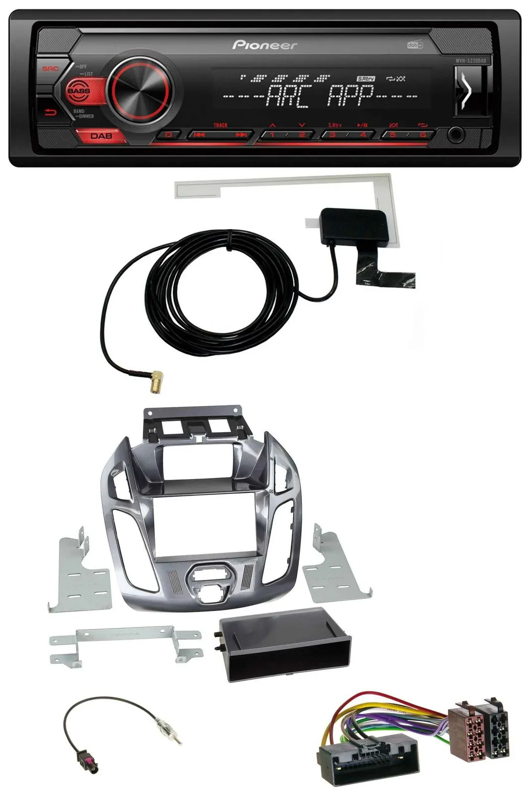 Автомагнитола Pioneer 1 DIN USB DAB MP3 AUX для Ford Transit Connect (2012–2018)