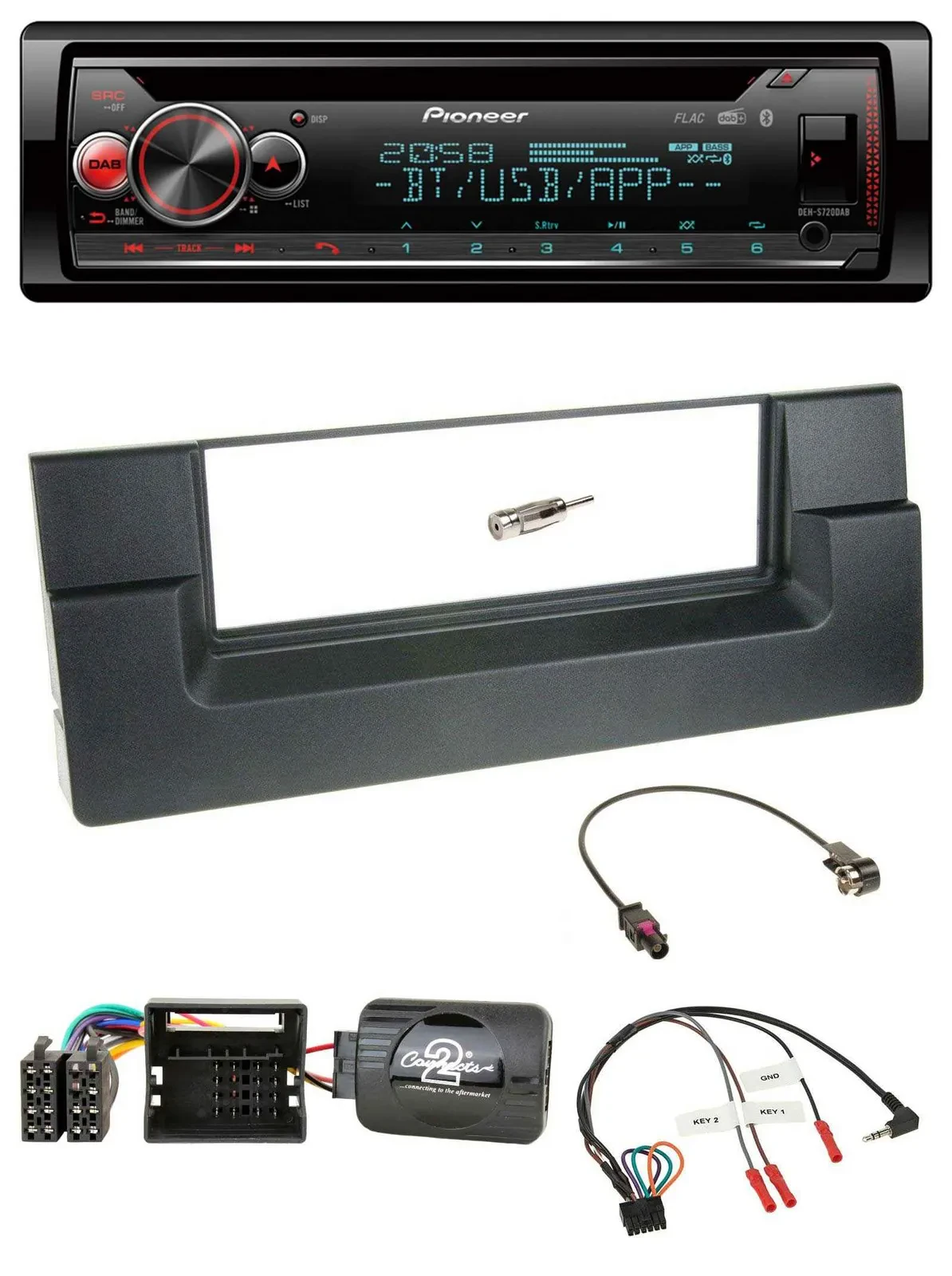 Автомагнитола для BMW 5 Series E39 2001–2004 Pioneer DAB, CD, Bluetooth, USB, Quadloc