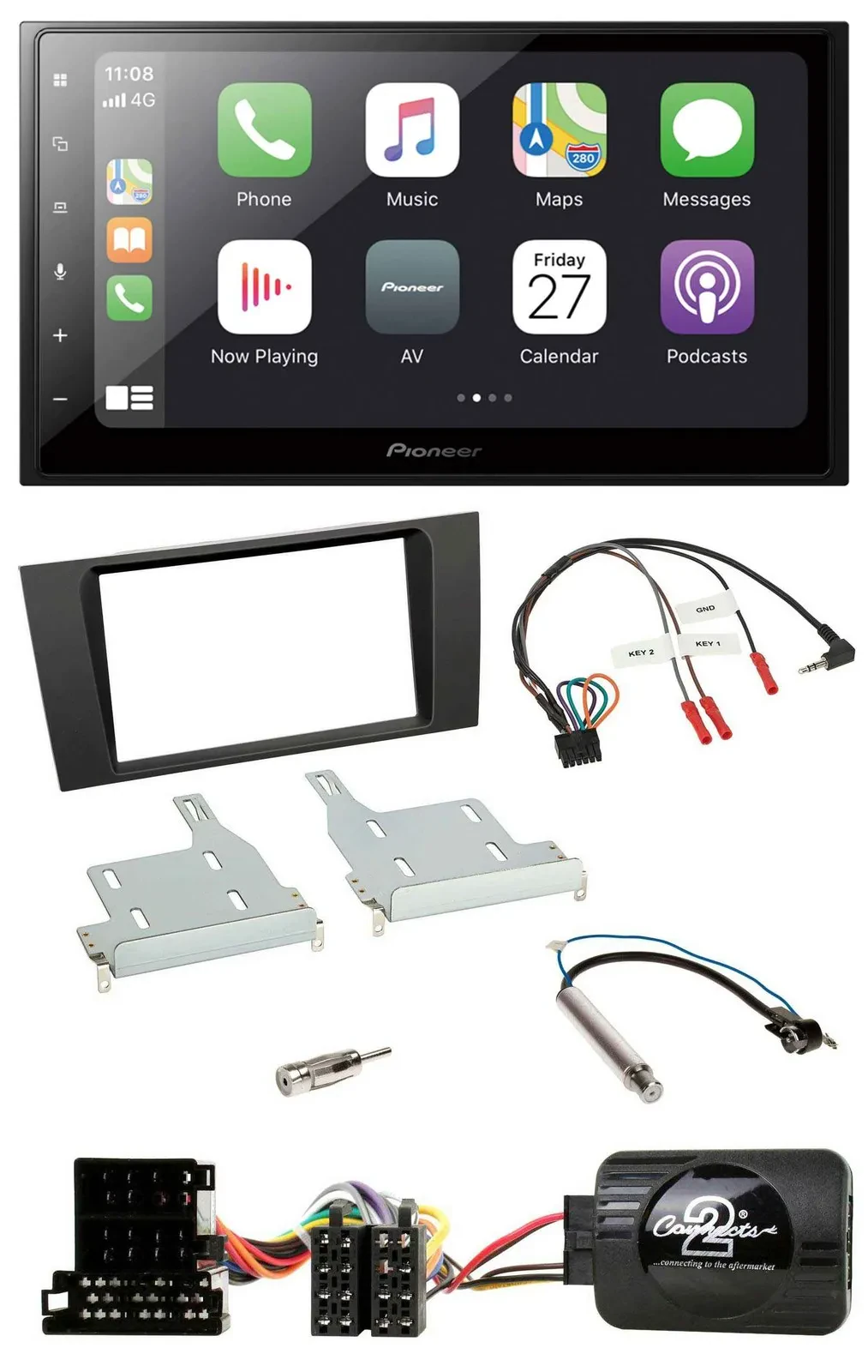 Автомагнитола для Audi A4 (1999–2001) Pioneer 2DIN Bluetooth DAB USB