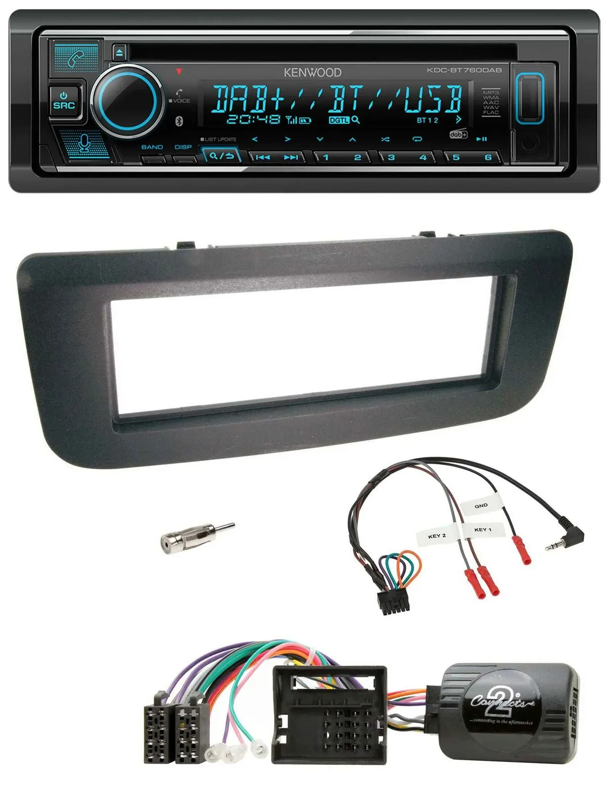 Kenwood Lenkrad Bluetooth DAB USB CD Autoradio für Skoda Fabia 07-14 Praktik Roo